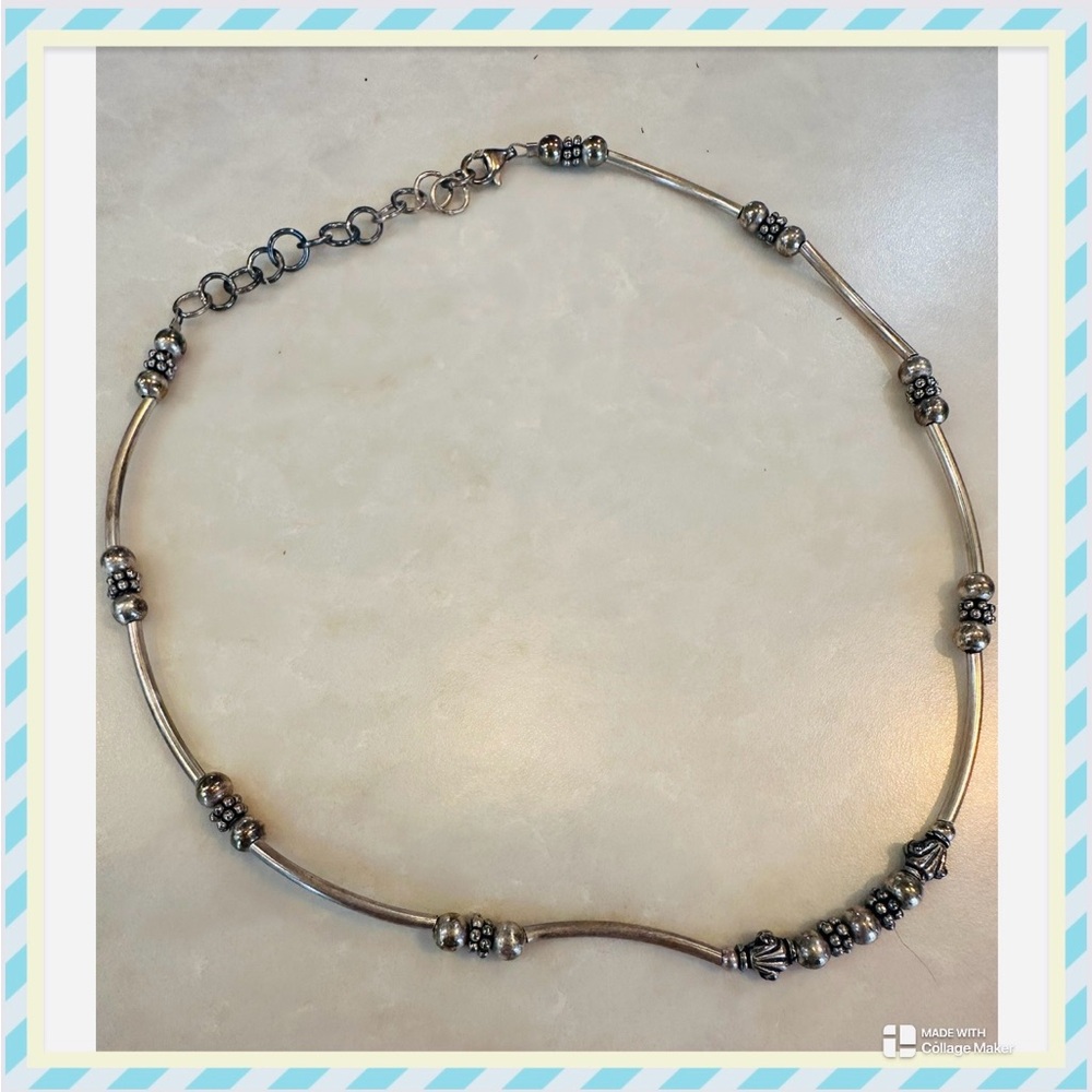 Elegant Silver Beaded Necklace